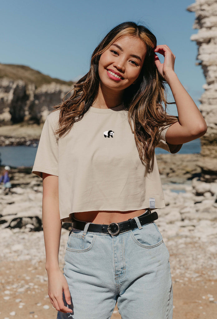 giant panda womens cropped t-shirt Big Wild Thought