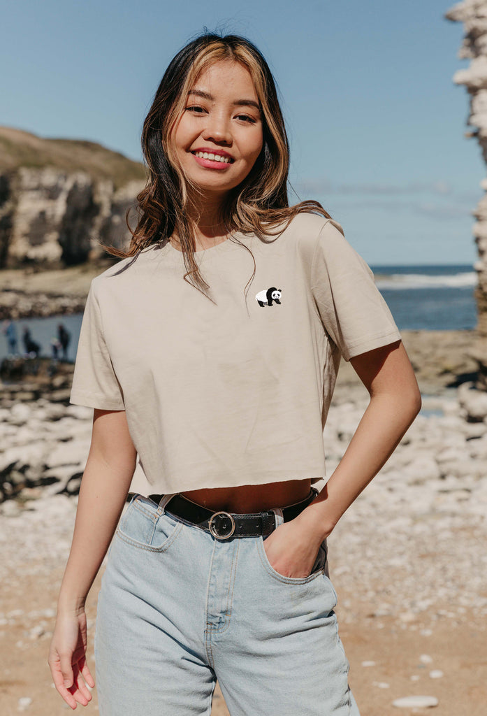 giant panda womens cropped t-shirt Big Wild Thought