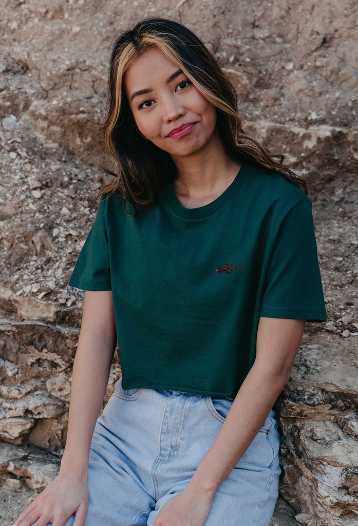 pangolin womens cropped t-shirt Big Wild Thought