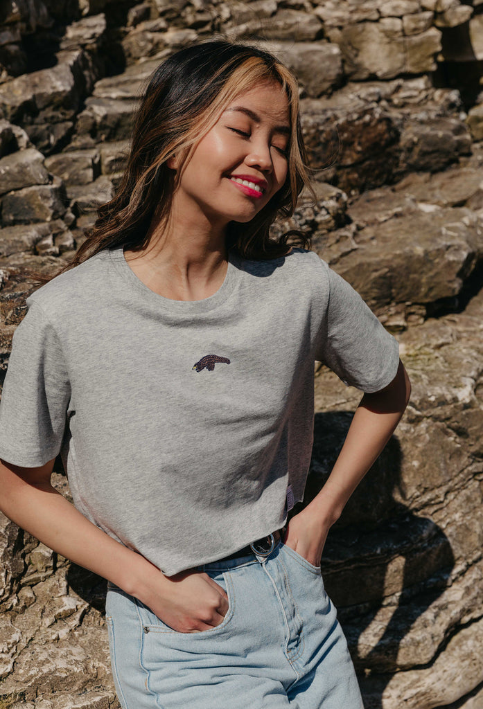 pangolin womens cropped t-shirt Big Wild Thought