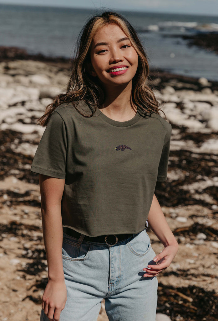 pangolin womens cropped t-shirt Big Wild Thought