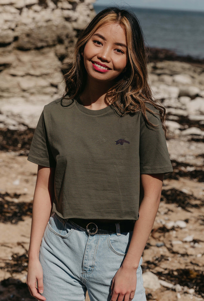 pangolin womens cropped t-shirt Big Wild Thought
