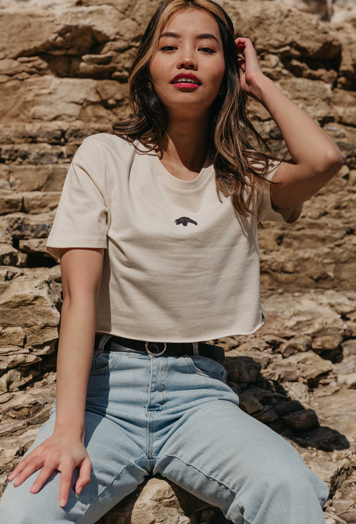 pangolin womens cropped t-shirt Big Wild Thought