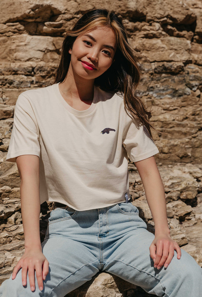 pangolin womens cropped t-shirt Big Wild Thought