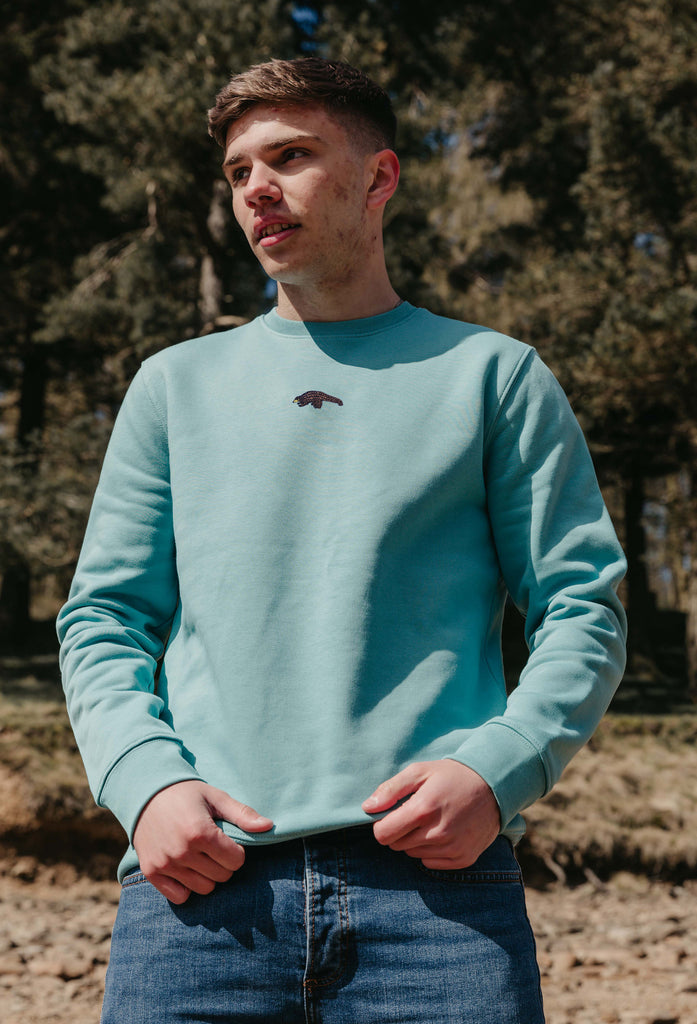 Pangolin Unisex Embroidered Organic Sustainable Sweatshirt Jumper Big Wild Thought
