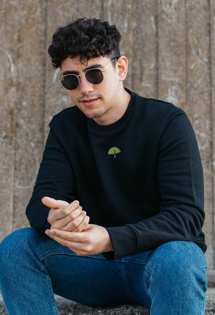 Peacock Unisex Embroidered Organic Sustainable Sweatshirt Jumper Big Wild Thought
