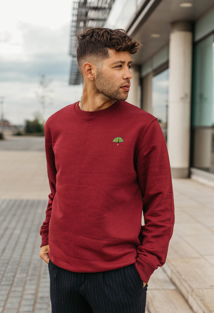 Peacock Unisex Embroidered Organic Sustainable Sweatshirt Jumper Big Wild Thought
