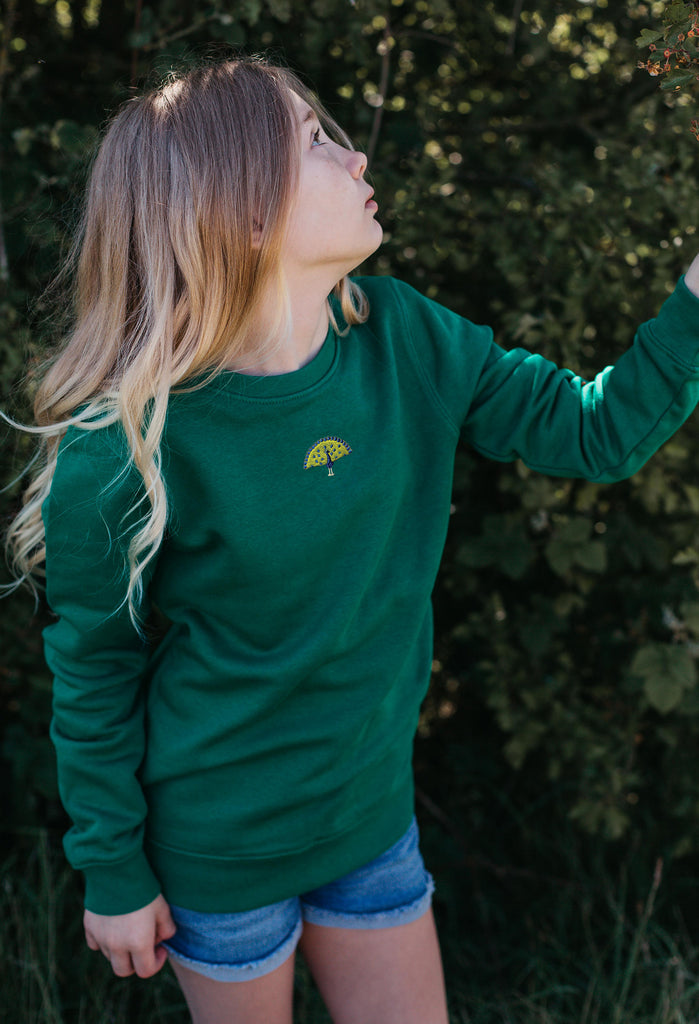 peacock childrens sweatshirt Big Wild Thought