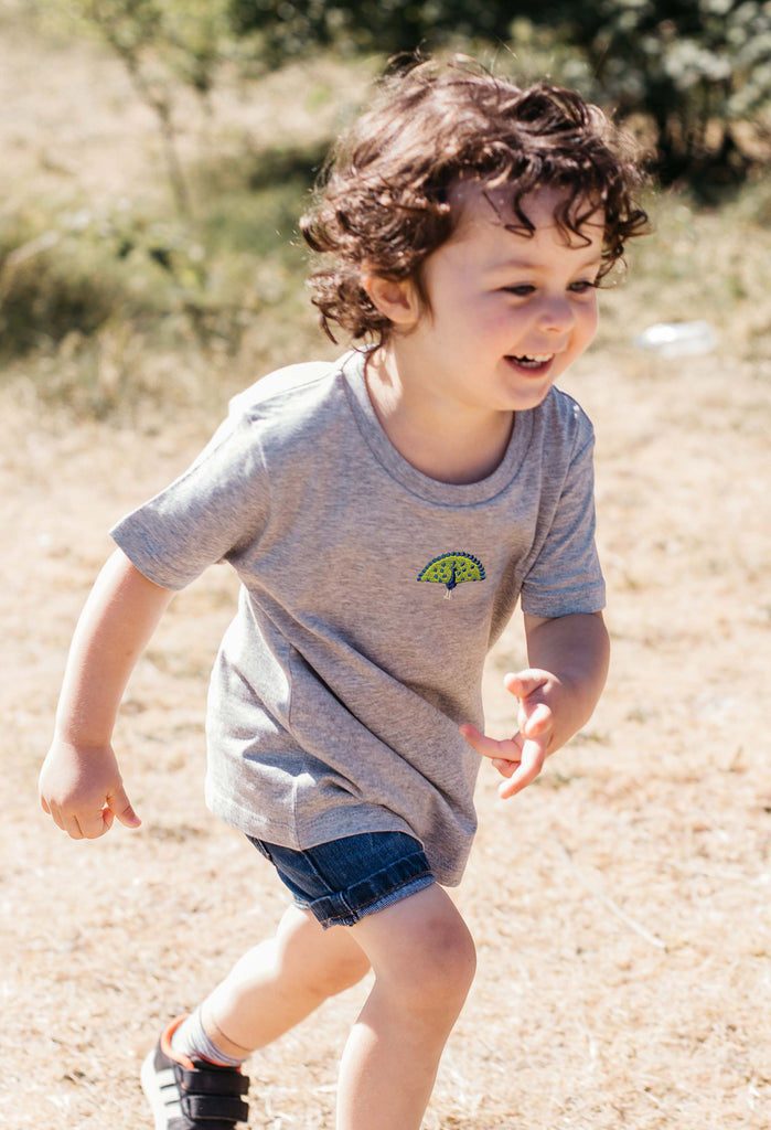 peacock childrens t-shirt Big Wild Thought