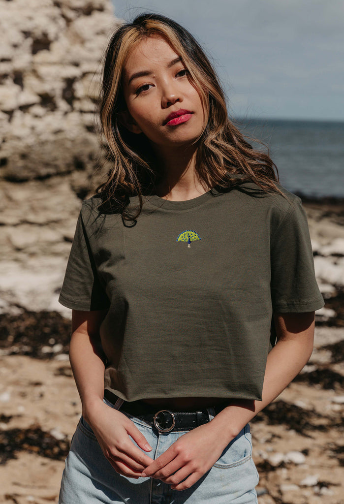 peacock womens cropped t-shirt Big Wild Thought