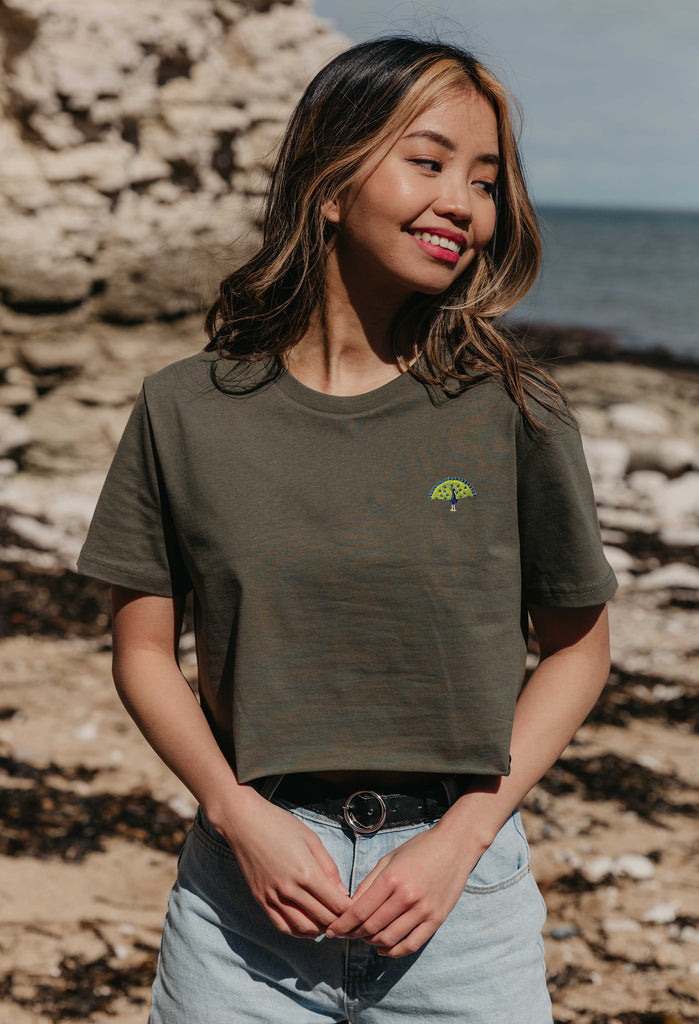 peacock womens cropped t-shirt Big Wild Thought