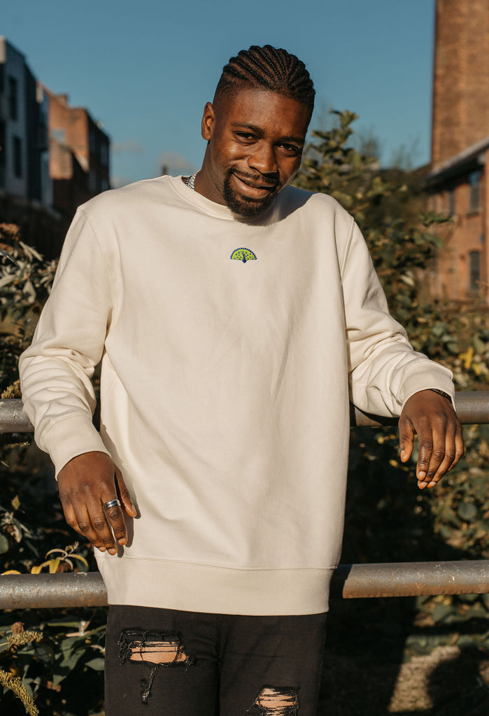 Peacock Unisex Embroidered Organic Sustainable Sweatshirt Jumper Big Wild Thought