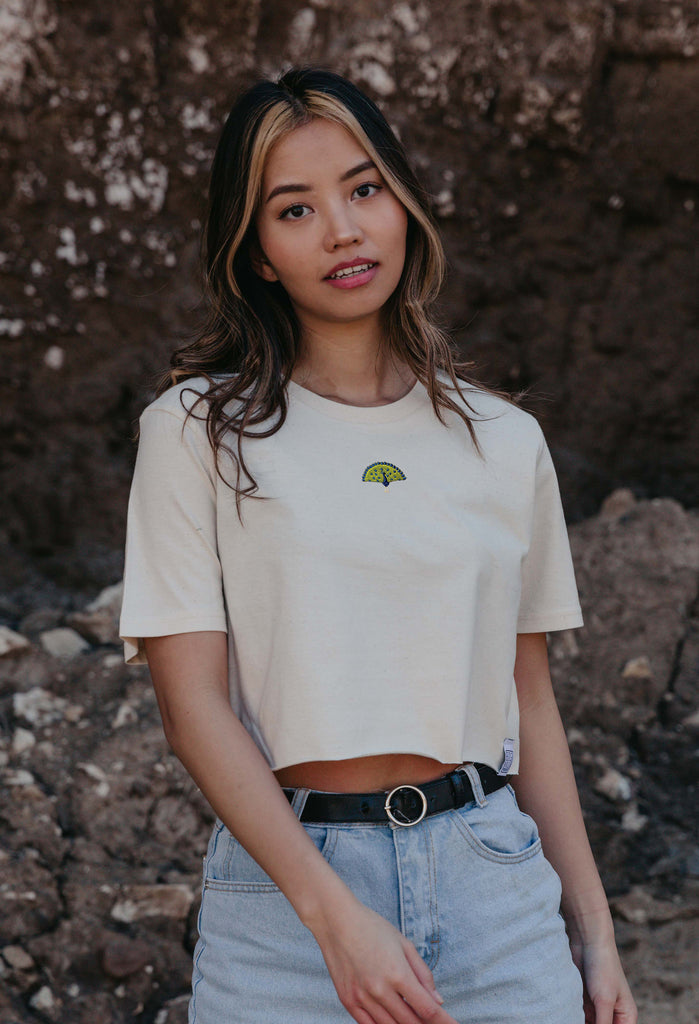 peacock womens cropped t-shirt Big Wild Thought