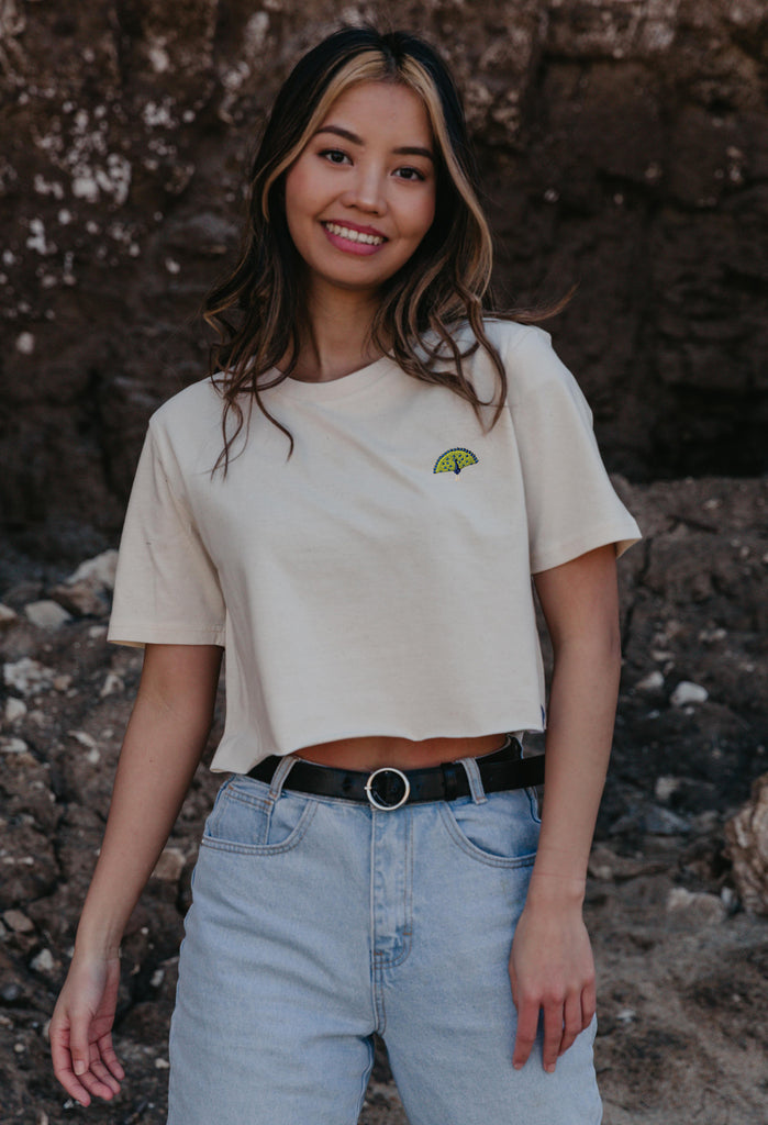 peacock womens cropped t-shirt Big Wild Thought