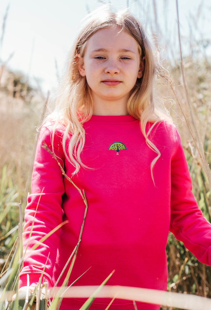 peacock childrens sweatshirt Big Wild Thought
