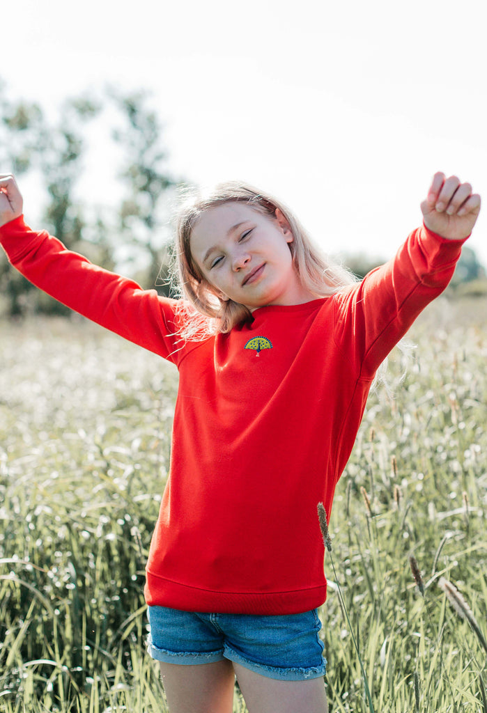 peacock childrens sweatshirt Big Wild Thought