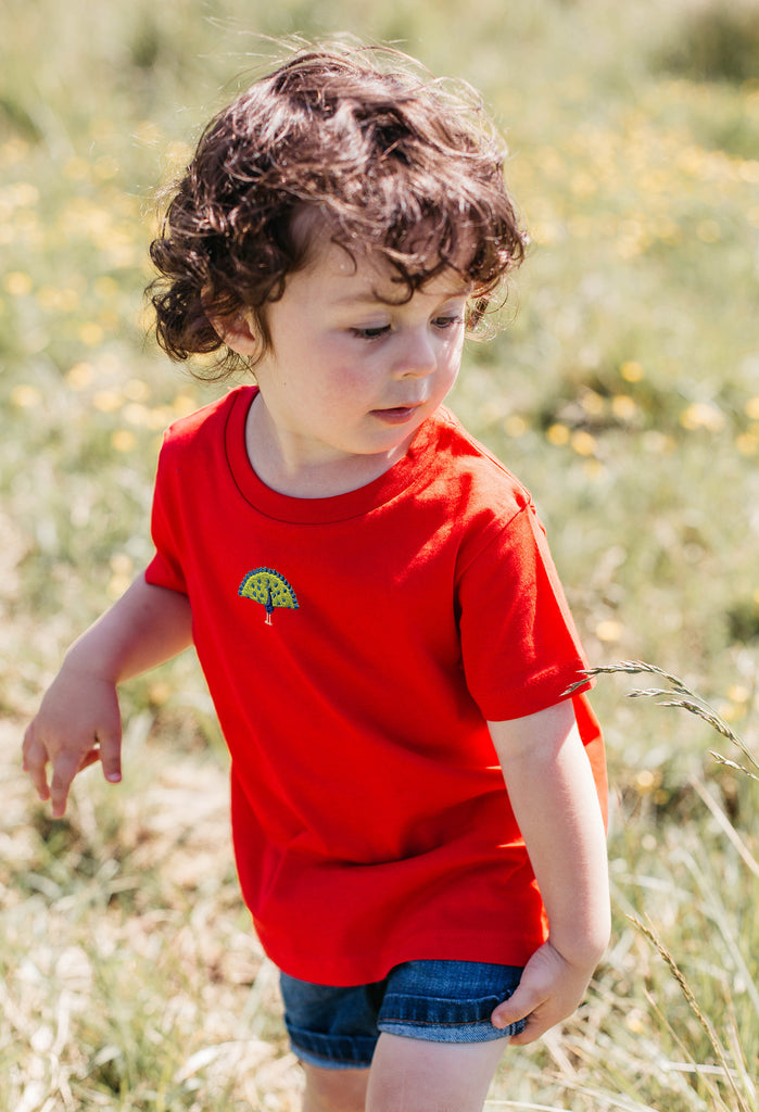 peacock childrens t-shirt Big Wild Thought