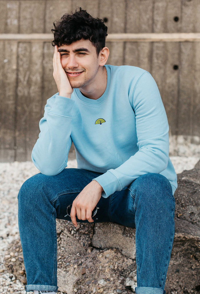 Peacock Unisex Embroidered Organic Sustainable Sweatshirt Jumper Big Wild Thought