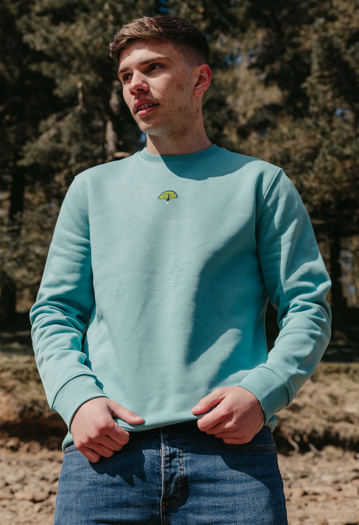 Peacock Unisex Embroidered Organic Sustainable Sweatshirt Jumper Big Wild Thought