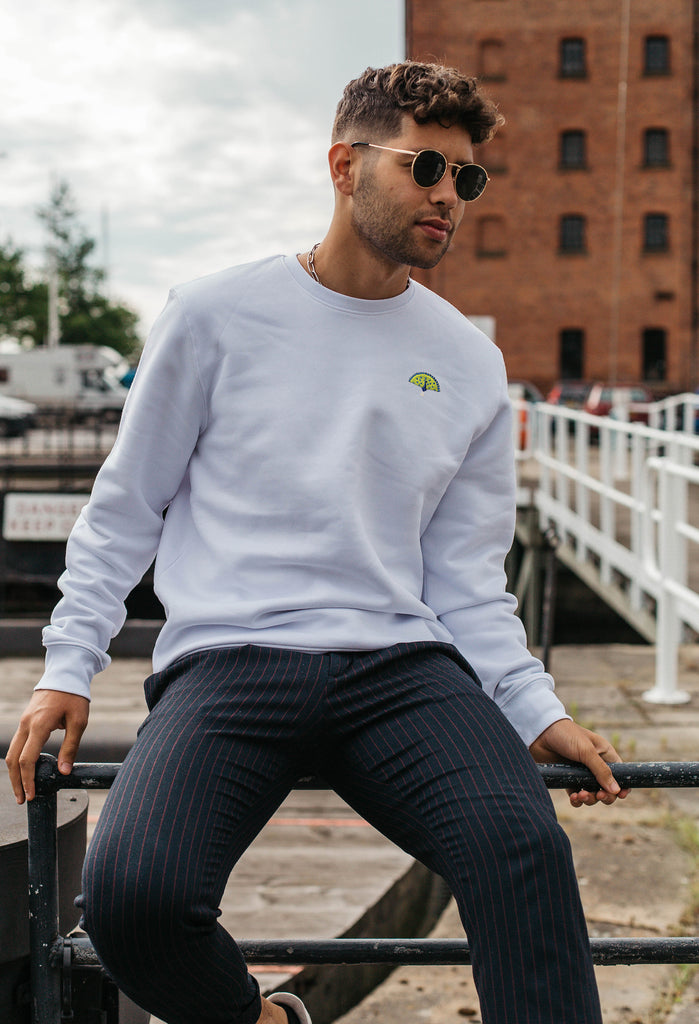 Peacock Unisex Embroidered Organic Sustainable Sweatshirt Jumper Big Wild Thought