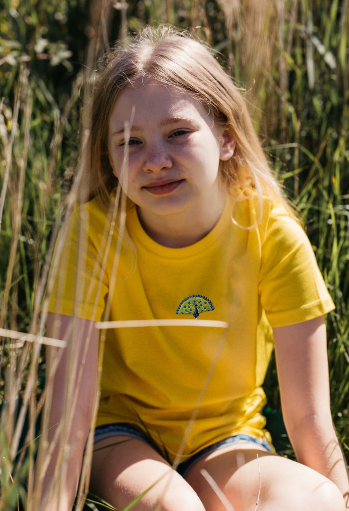 peacock childrens t-shirt Big Wild Thought