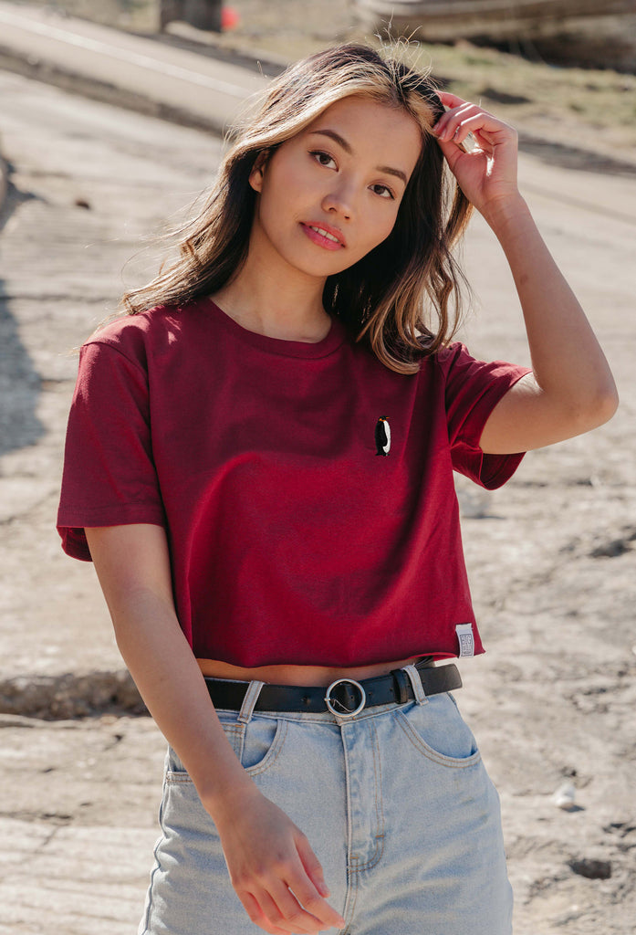 penguin womens cropped t-shirt Big Wild Thought