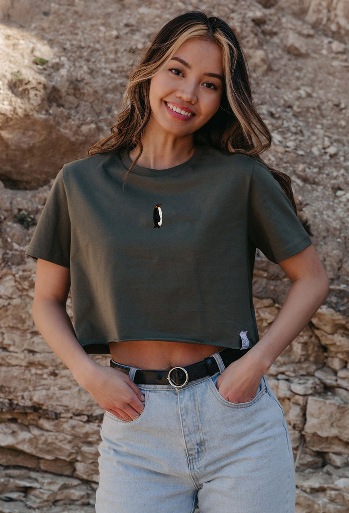 penguin womens cropped t-shirt Big Wild Thought