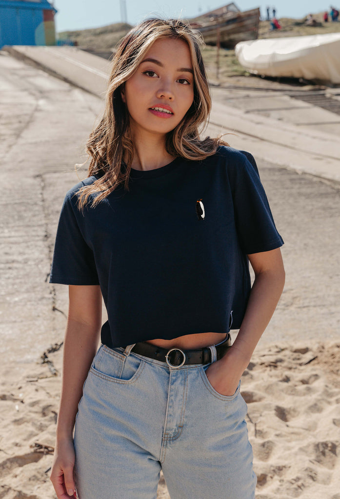 penguin womens cropped t-shirt Big Wild Thought