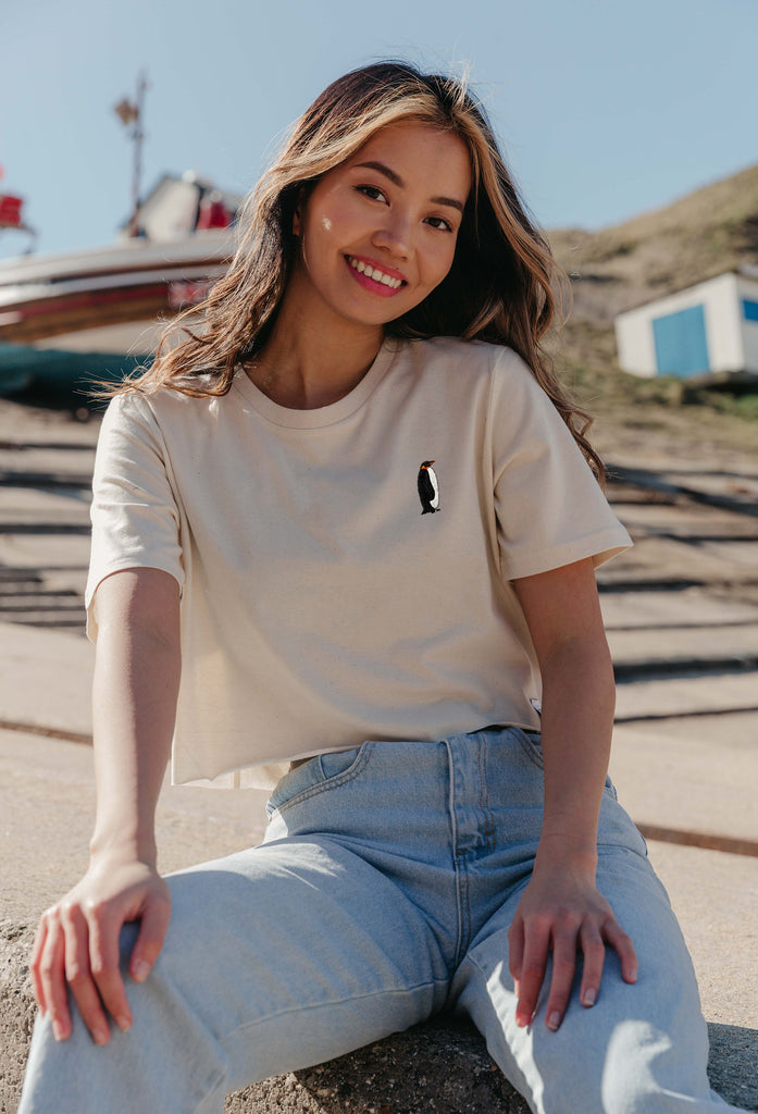 penguin womens cropped t-shirt Big Wild Thought
