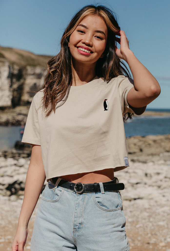 penguin womens cropped t-shirt Big Wild Thought