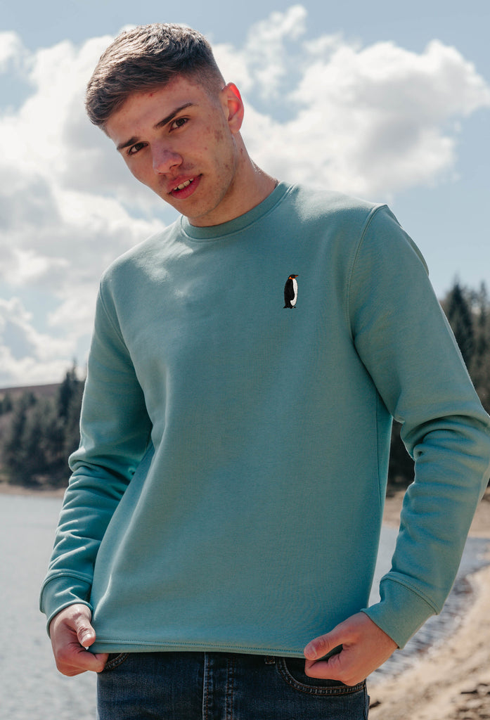 Penguin Unisex Embroidered Organic Sustainable Sweatshirt Jumper Big Wild Thought