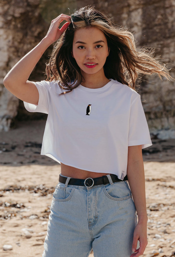 penguin womens cropped t-shirt Big Wild Thought