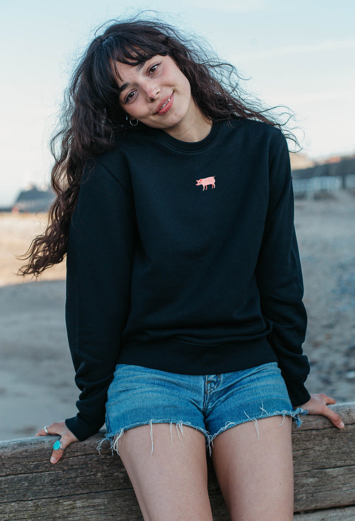 pig womens sweatshirt Big Wild Thought