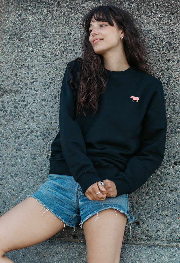pig womens sweatshirt Big Wild Thought