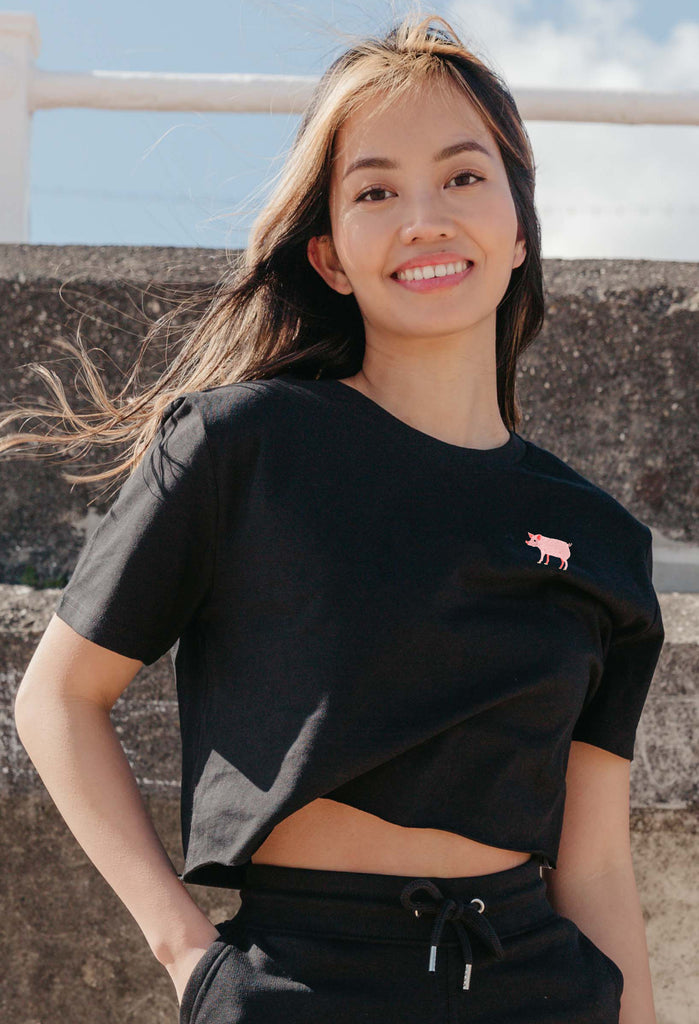 pig womens cropped t-shirt Big Wild Thought