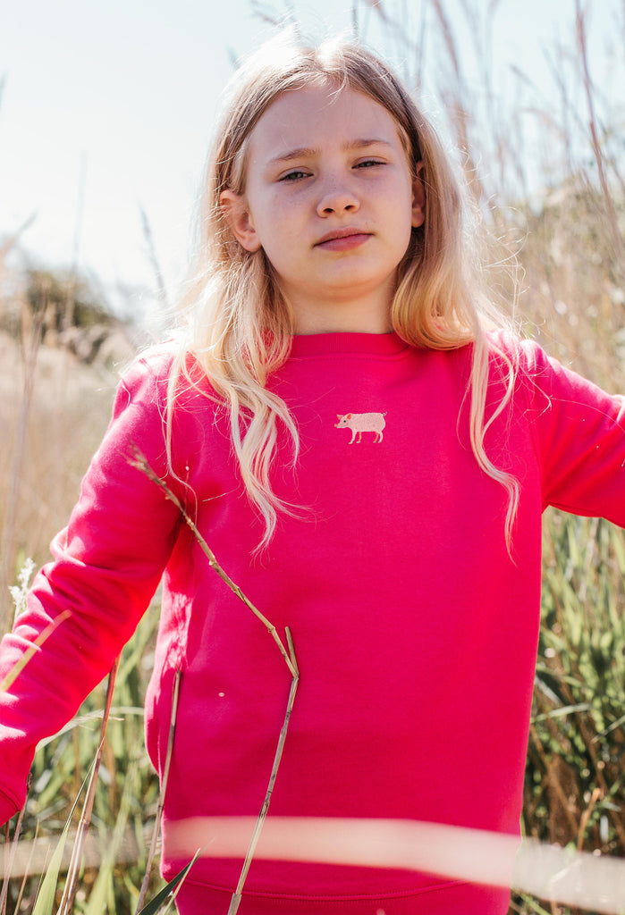 pig childrens sweatshirt Big Wild Thought