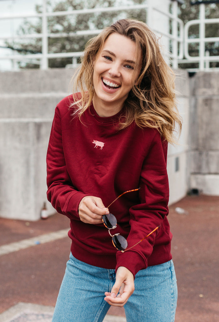 pig womens sweatshirt Big Wild Thought
