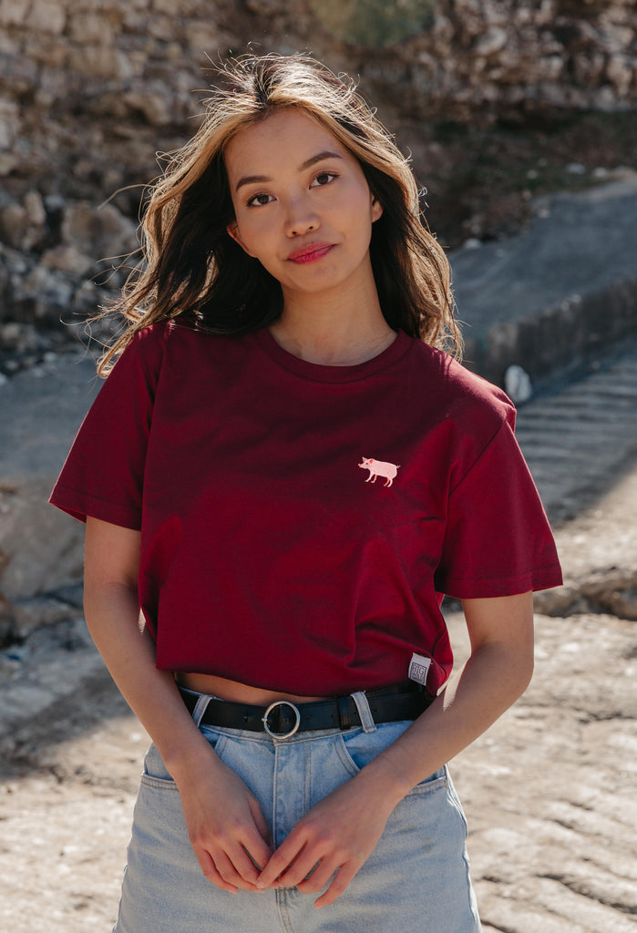 pig womens cropped t-shirt Big Wild Thought