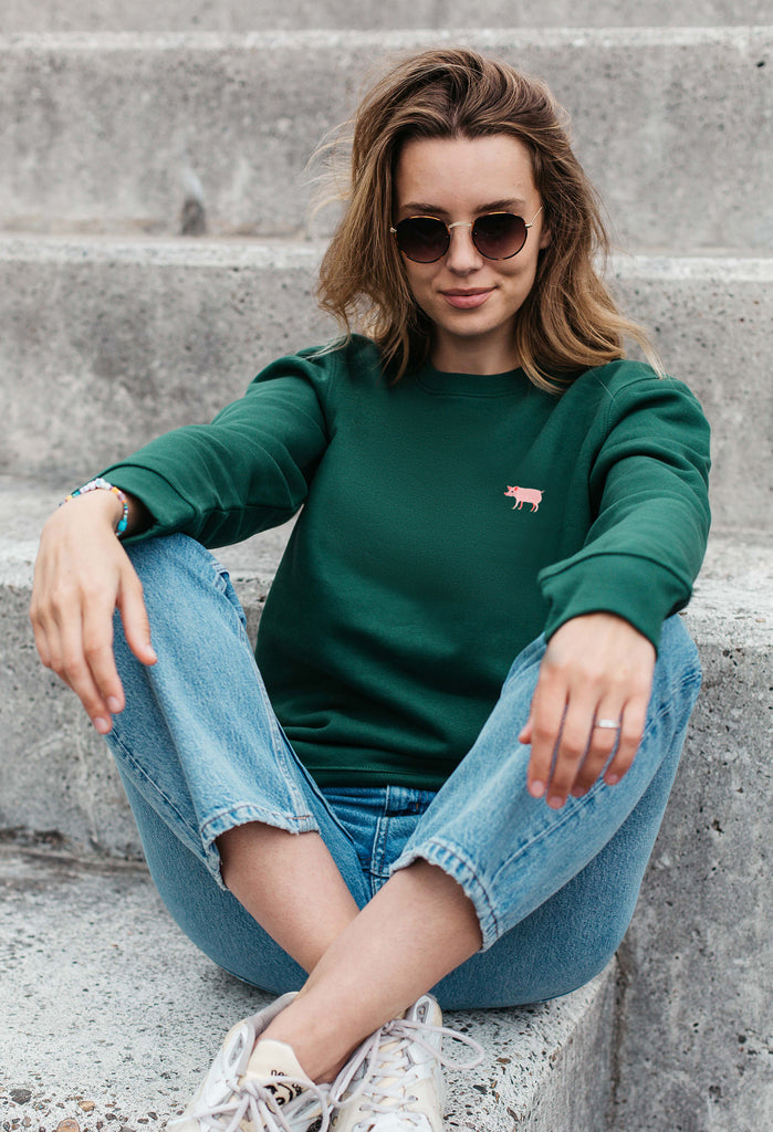 pig womens sweatshirt Big Wild Thought