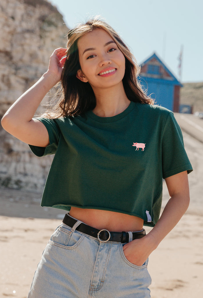 pig womens cropped t-shirt Big Wild Thought