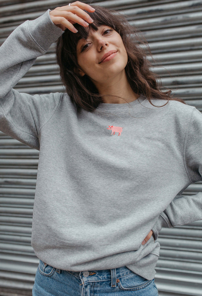 pig womens sweatshirt Big Wild Thought