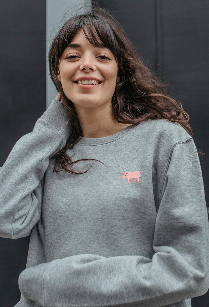 pig womens sweatshirt Big Wild Thought