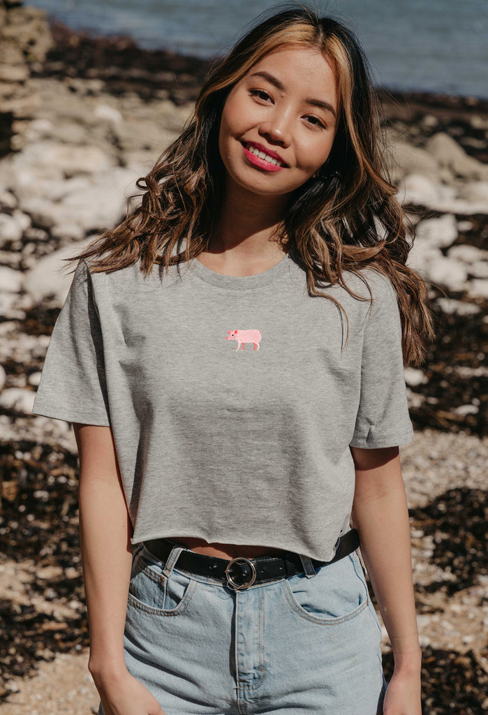 pig womens cropped t-shirt Big Wild Thought