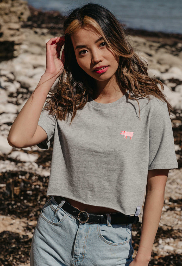 pig womens cropped t-shirt Big Wild Thought