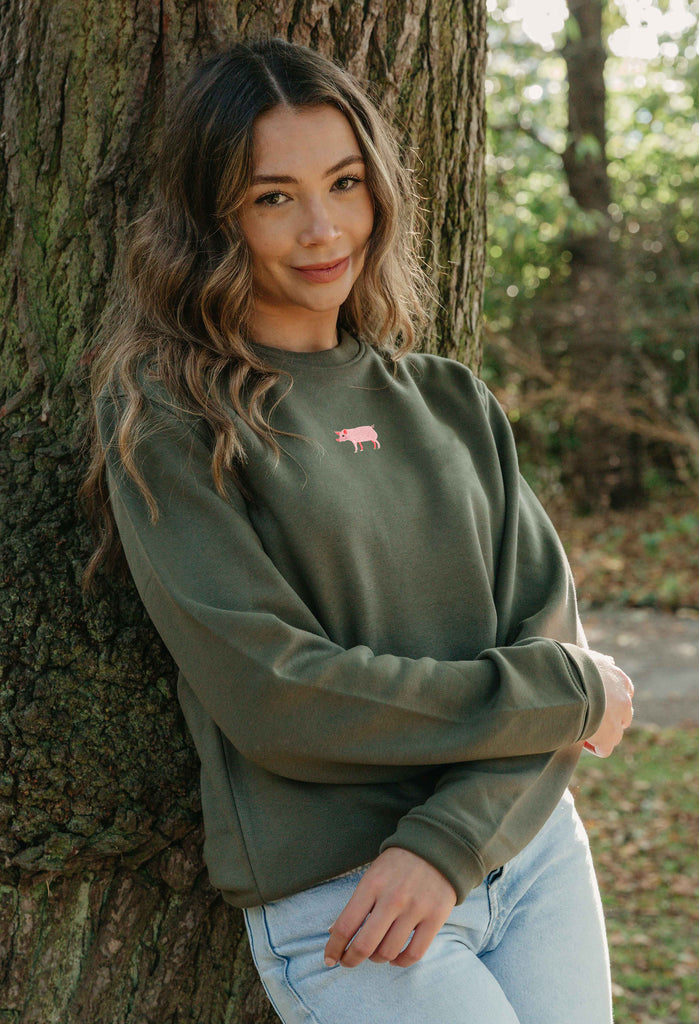 pig womens sweatshirt Big Wild Thought