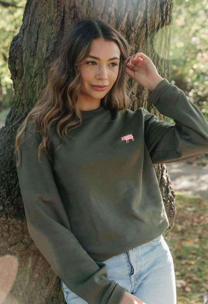 pig womens sweatshirt Big Wild Thought