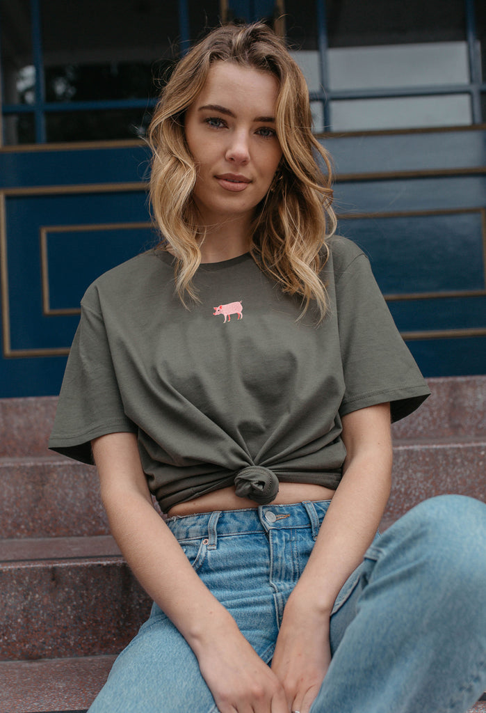 pig womens t-shirt Big Wild Thought