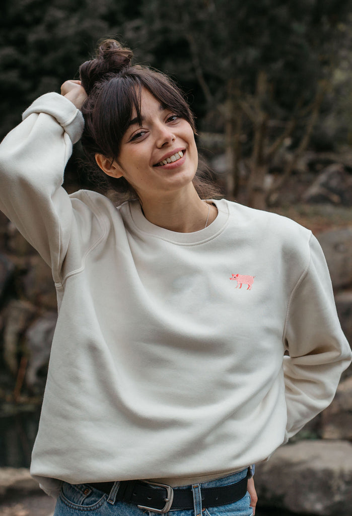 pig womens sweatshirt Big Wild Thought