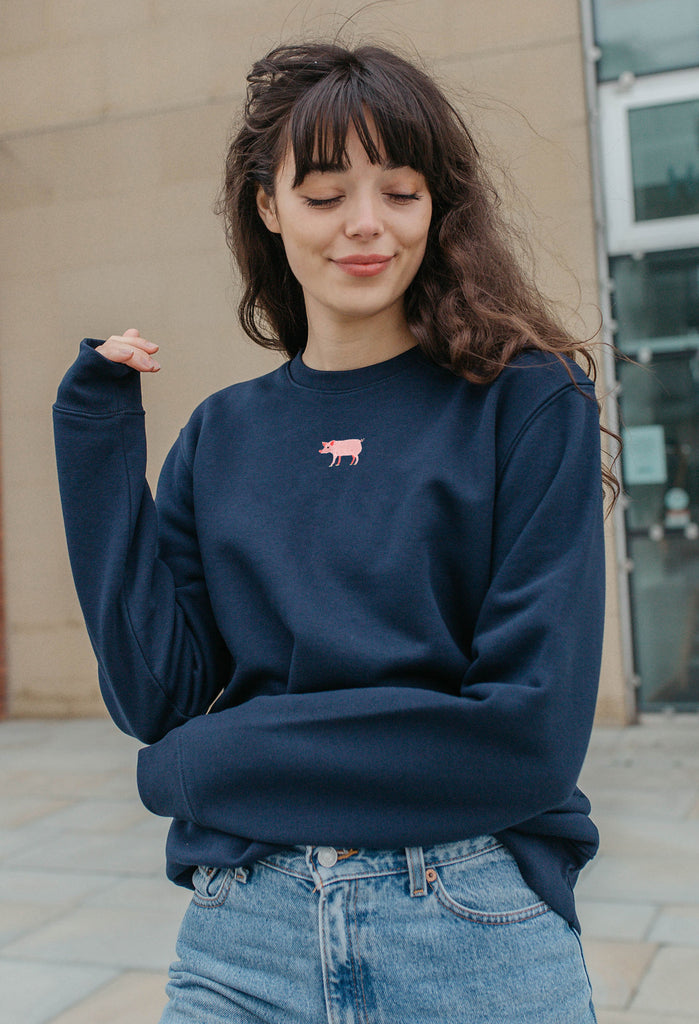 pig womens sweatshirt Big Wild Thought