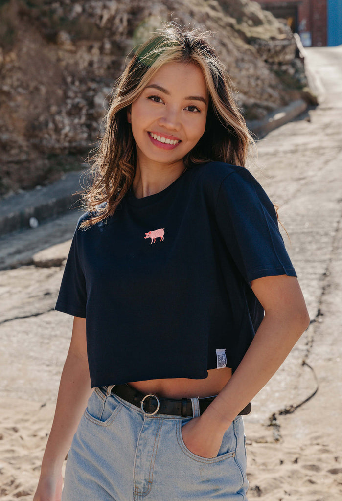 pig womens cropped t-shirt Big Wild Thought
